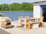 Transformer Table outdoor dining set with expandable table and matching chairs on a patio