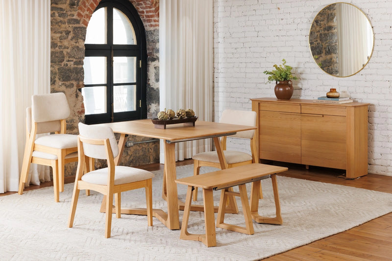 Transformer Table Nova dining set with expandable wood table and matching dining chairs