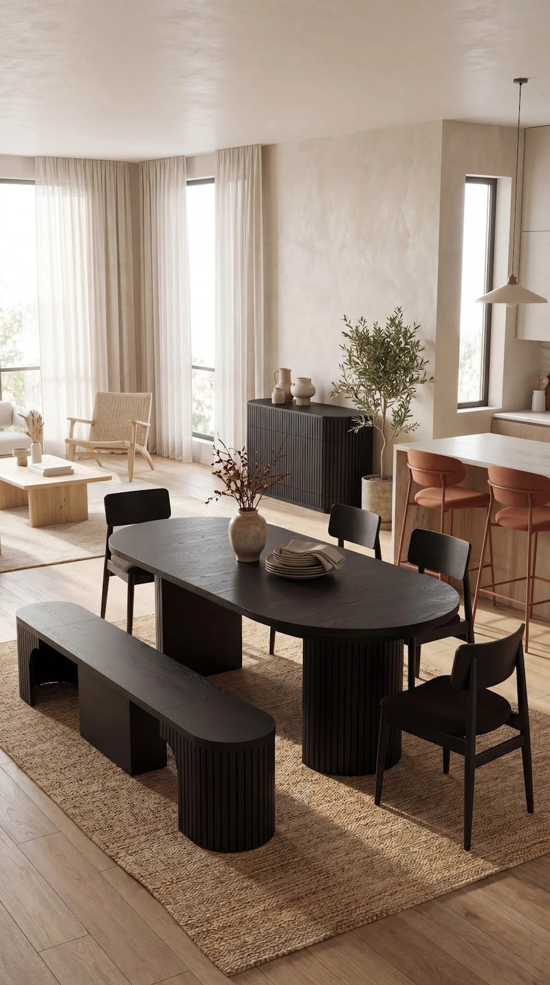 Transformer Table round dining set with expandable round table and matching dining chairs