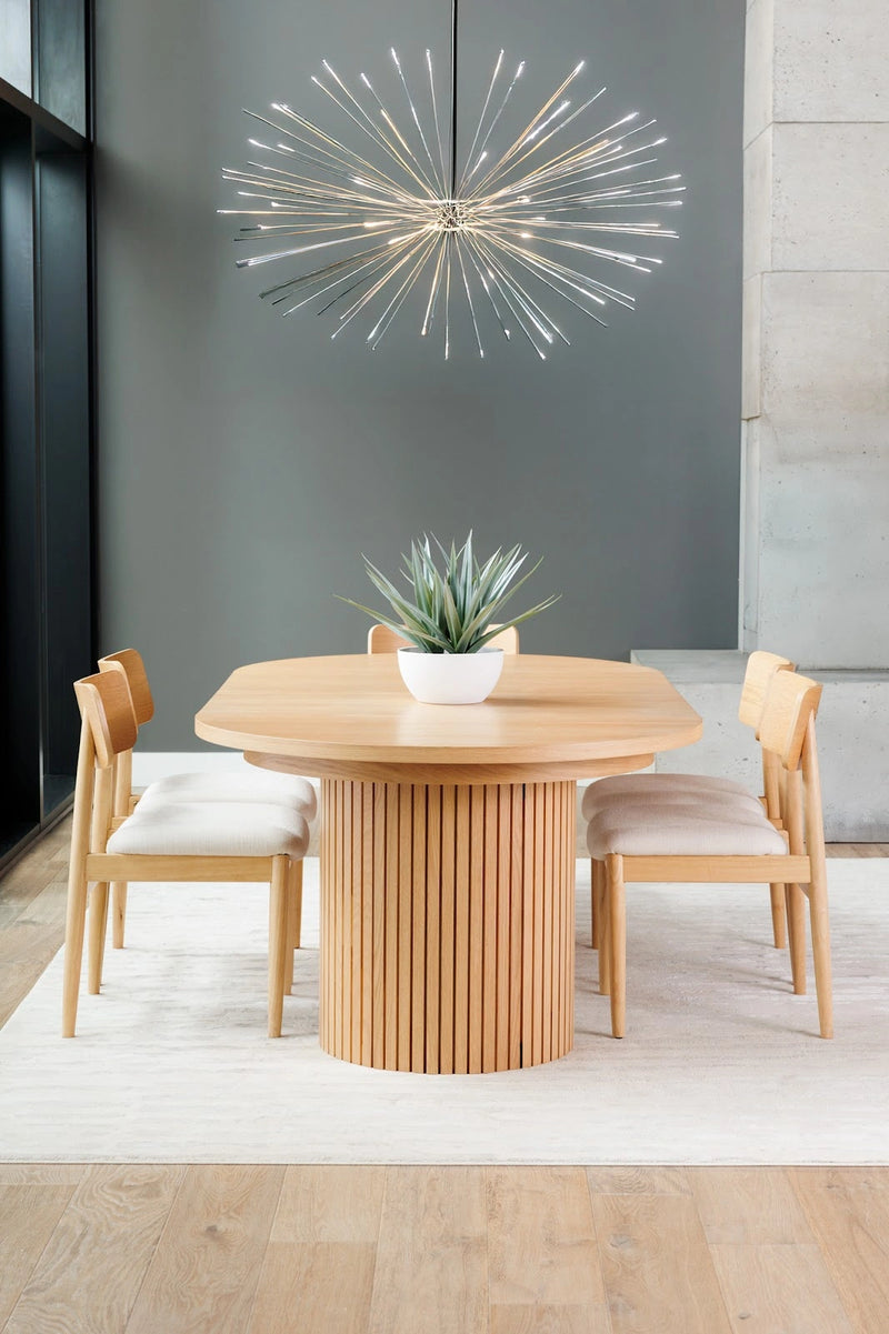 Transformer Table round dining table in a modern wood finish