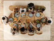 Transformer Table round dining table in a modern design, shown from above
