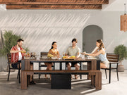 Transformer Table outdoor dining set with expandable table and matching chairs