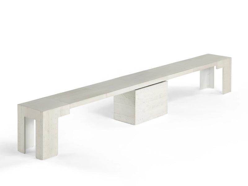 Transformer Table Transformer Bench, modern wooden bench with a sleek, minimalist design
