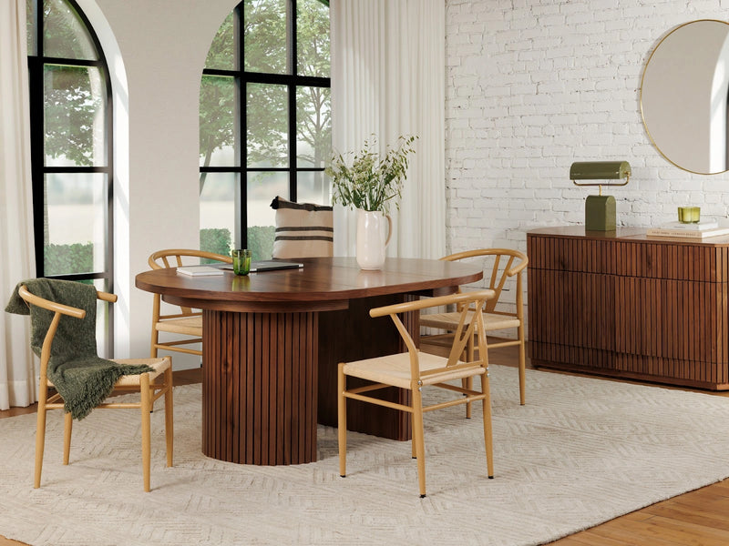 Transformer Table round dining table in a modern wood finish malembe?