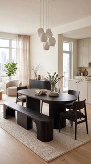 Transformer Table round dining set with a round table and matching dining chairs