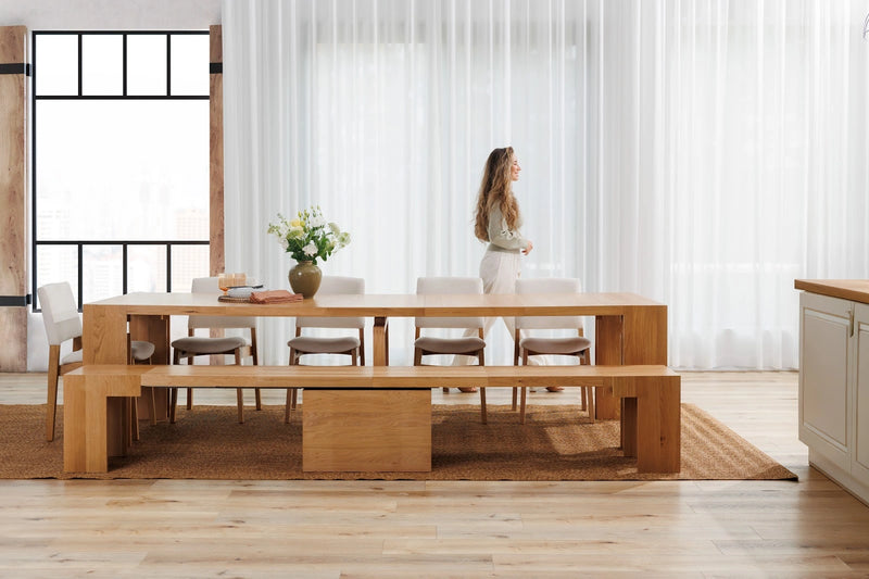 Transformer Table dining set with expandable dining table and matching chairs