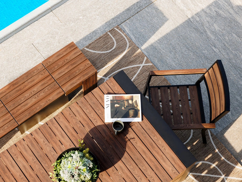 Transformer Table outdoor dining table in a weather-resistant design for patio or garden use