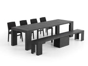 Transformer Table dining set with extendable dining table and matching chairs in a modern wood finish