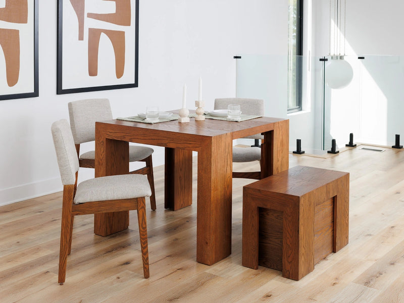 Transformer Table dining set with expandable dining table and matching chairs