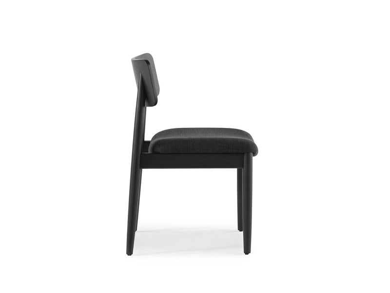 Transformer Table round dining chair in a modern design, shown from the side