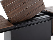 Transformer Table outdoor bench in a modern design, shown as a versatile outdoor seating bench