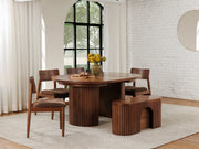 Transformer Table round dining set with a round table and matching dining chairs