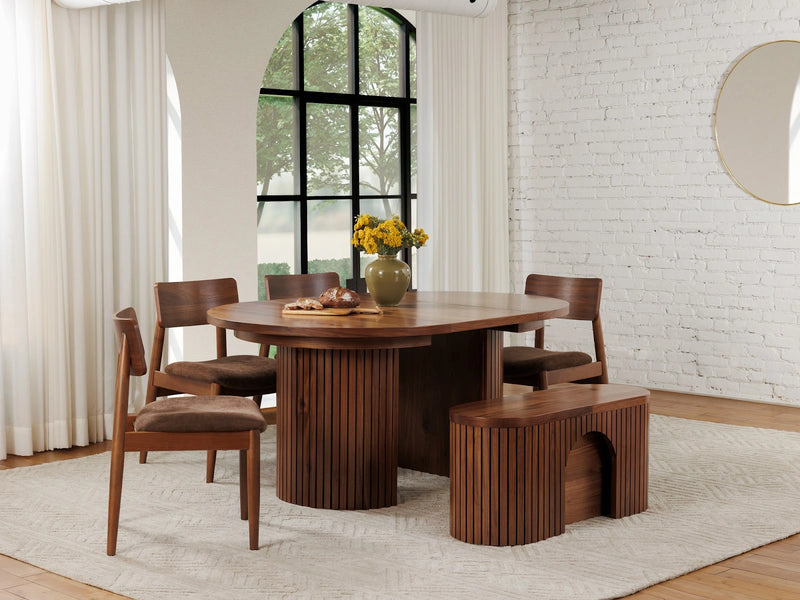 Transformer Table round dining set with a round table and matching dining chairs