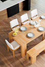 Transformer Table adjustable dining table with expandable design and natural wood finish