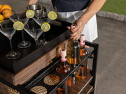 Transformer Table outdoor bar cart with a durable frame and wheels for easy serving and entertaining