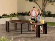 Transformer Table outdoor dining table in a modern design, shown with adjustable seating capacity