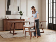 Transformer Table Nova dining chair in a modern design, shown from the front and side