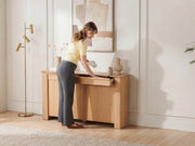 Transformer Table Nova sideboard buffet in a modern wood finish with multiple doors and storage compartments
