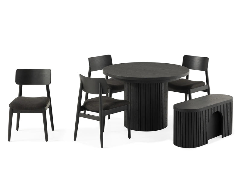 Transformer Table round dining set with expandable round table and matching dining chairs
