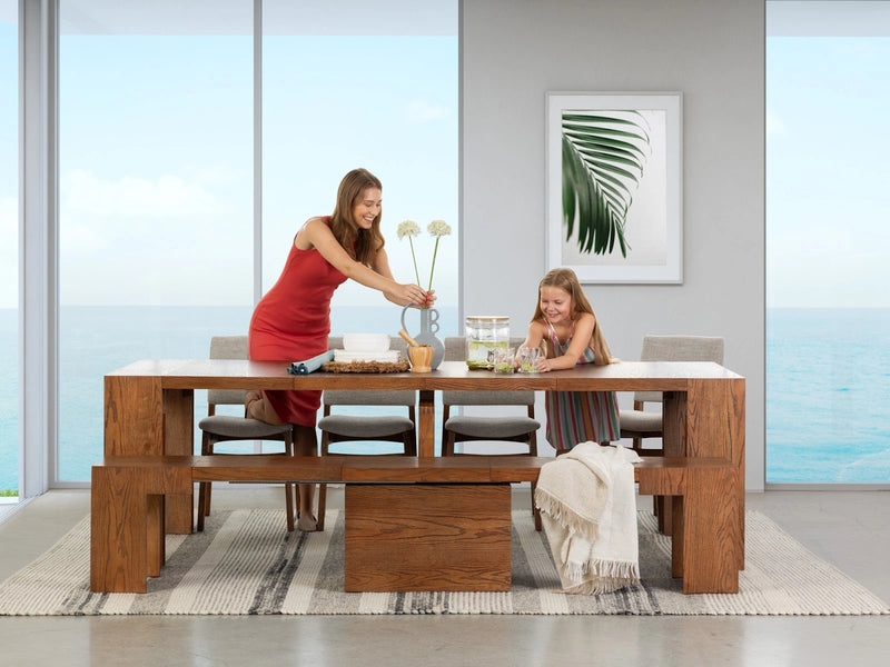 Transformer Table dining set with extendable dining table and matching chairs