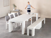 Transformer Table dining set with expandable table and matching seating furniture