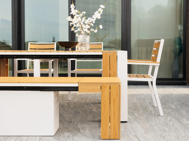 Transformer Table outdoor dining set by Transformer Table with expandable table and matching chairs