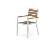 Transformer Table outdoor dining chair in durable black finish for patio or garden seating