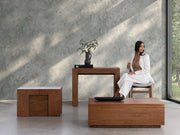 Transformer Table extendable dining table in a modern wood finish, shown fully expanded