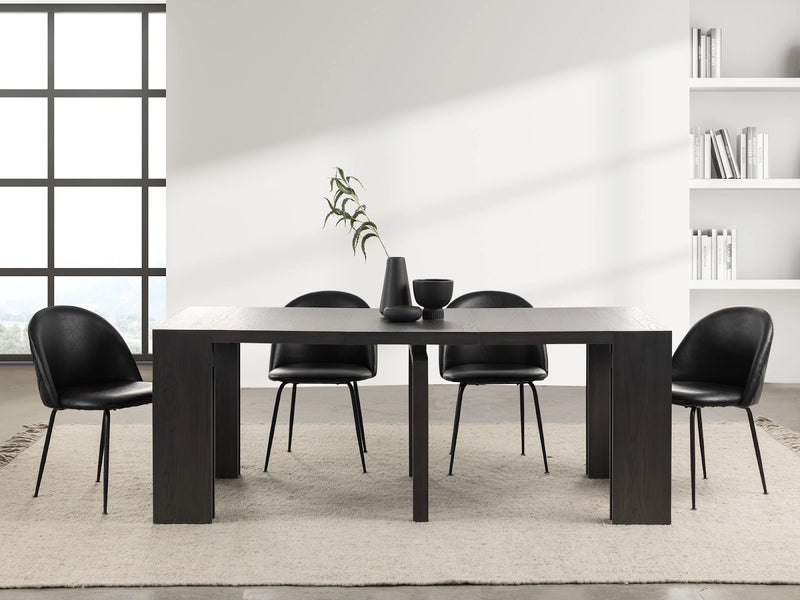 Transformer Table dining table shown in its compact form with a modern wood finish