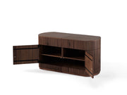 Transformer Table Round Sideboard buffet in a modern round design with multiple storage compartments