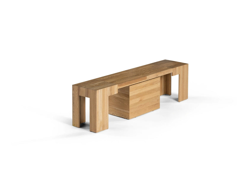 Transformer Table Transformer Bench in natural wood finish and modern design
