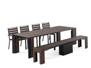 Transformer Table outdoor dining set with expandable table and coordinating chairs