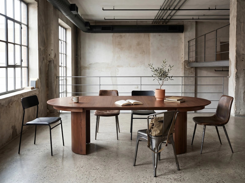 Transformer Table Eclipse dining table in a modern black finish, shown fully extended for seating and entertaining