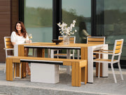 Transformer Table outdoor dining set by Transformer Table with expandable table and matching benches