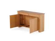 Transformer Table Nova Sideboard buffet in a modern wood finish with spacious storage cabinets