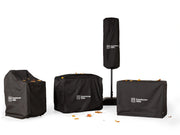 Transformer Table outdoor bar cart cover, black protective furniture cover shown on a bar cart.