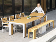 Transformer Table outdoor dining set with expandable table and matching seating furniture