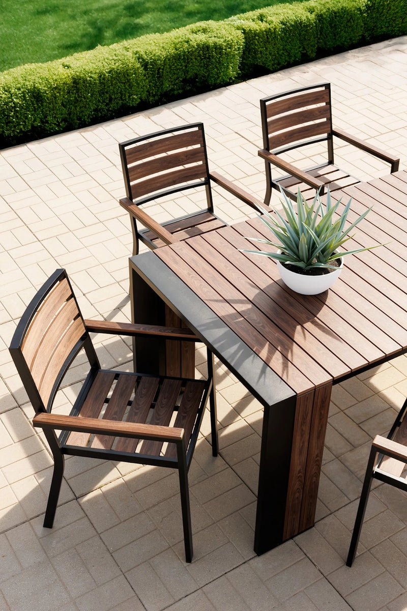 Transformer Table outdoor dining table by Transformer Table, shown in an outdoor setting