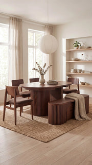 Transformer Table round dining set with extendable wooden table and matching chairs