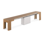 Transformer Table outdoor bench in a modern design for patio seating