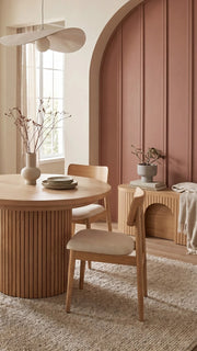 Transformer Table round dining set with expandable round table and matching dining chairs