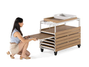 Transformer Table outdoor bar cart with durable frame, wheels, and storage for outdoor entertaining