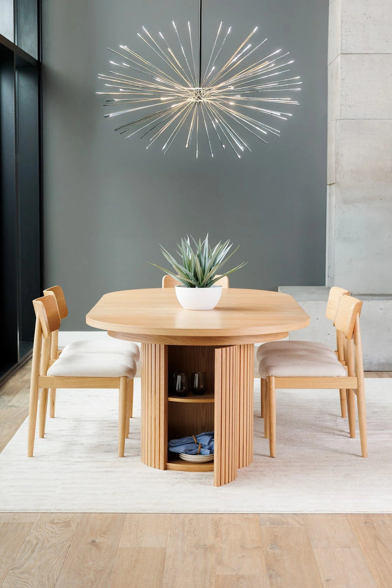 Transformer Table round dining table in a modern wood finish