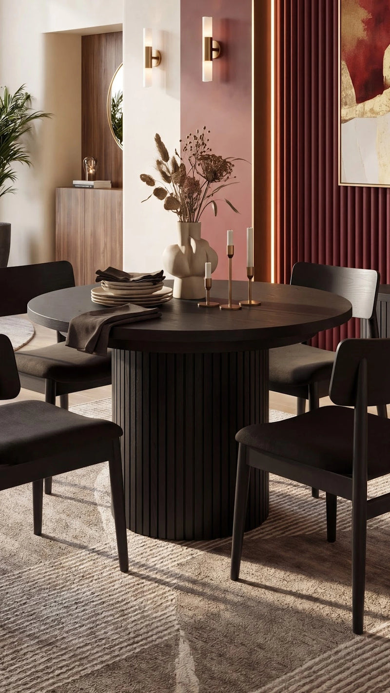 Transformer Table round dining set by Transformer Table with table and matching chairs