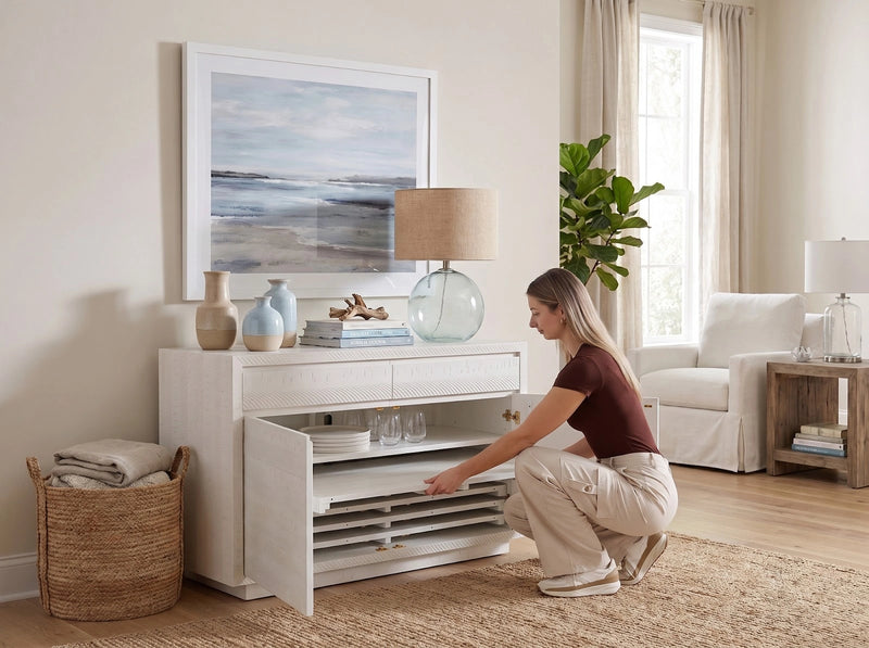 Transformer Table Transformer Sideboard buffet cabinet, modern design with spacious storage compartments