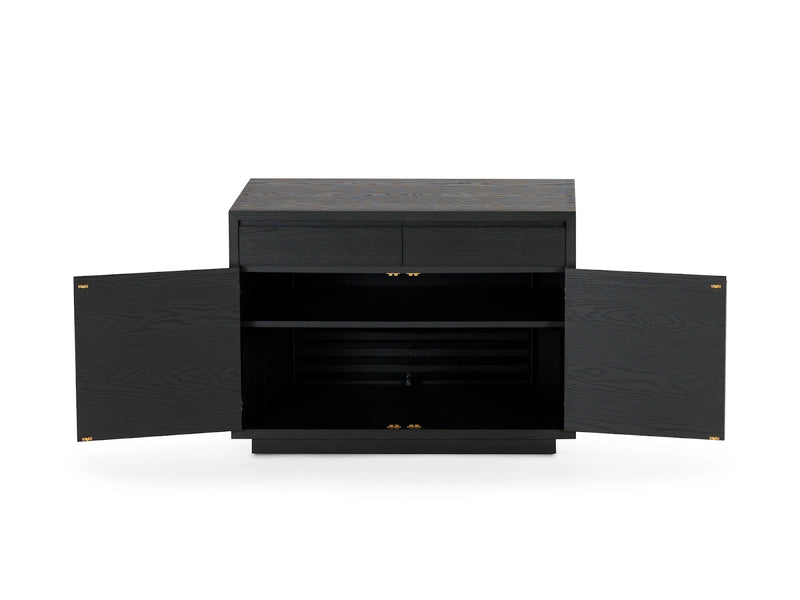 Transformer Table sideboard buffet in a modern wood finish with spacious storage cabinets