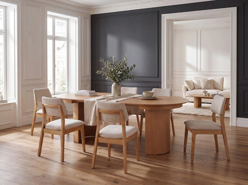 Transformer Table Eclipse dining table by Transformer Table, modern dark finish with expandable tabletop.