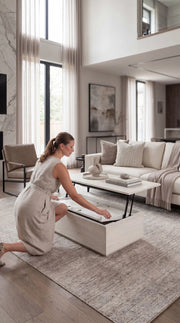 Transformer Table Transformer Coffee Table in expanded rectangular configuration