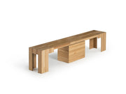 Transformer Table Transformer Bench in compact black design for flexible seating