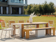 Transformer Table outdoor dining set with expandable table and matching chairs for patio dining